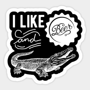 I Like Beer and crocodile t shirts for menwomen  Alligator Sticker